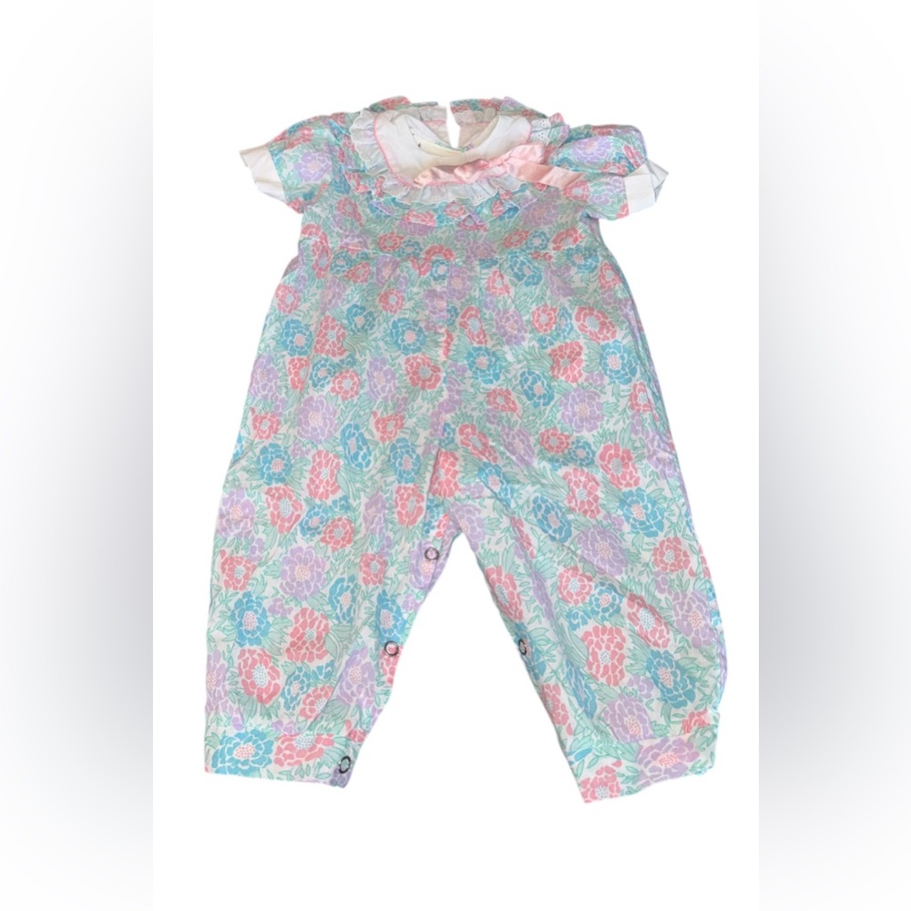 Vintage Fancy Pants Floral Baby Girl Jumpsuit